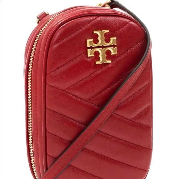 SOLD⛔️Authentic TORY BURCH Quilted Pebbled leather Logo 2zip phone/cards Crosby - Picture 6 of 13